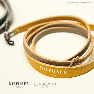 Diffuser Tokyo - Bi Color Leather Soft Bracecode 意大利雙色皮革眼鏡繩 - Yellow & Greige【 Blackzmith Exclusive Limited Edition】