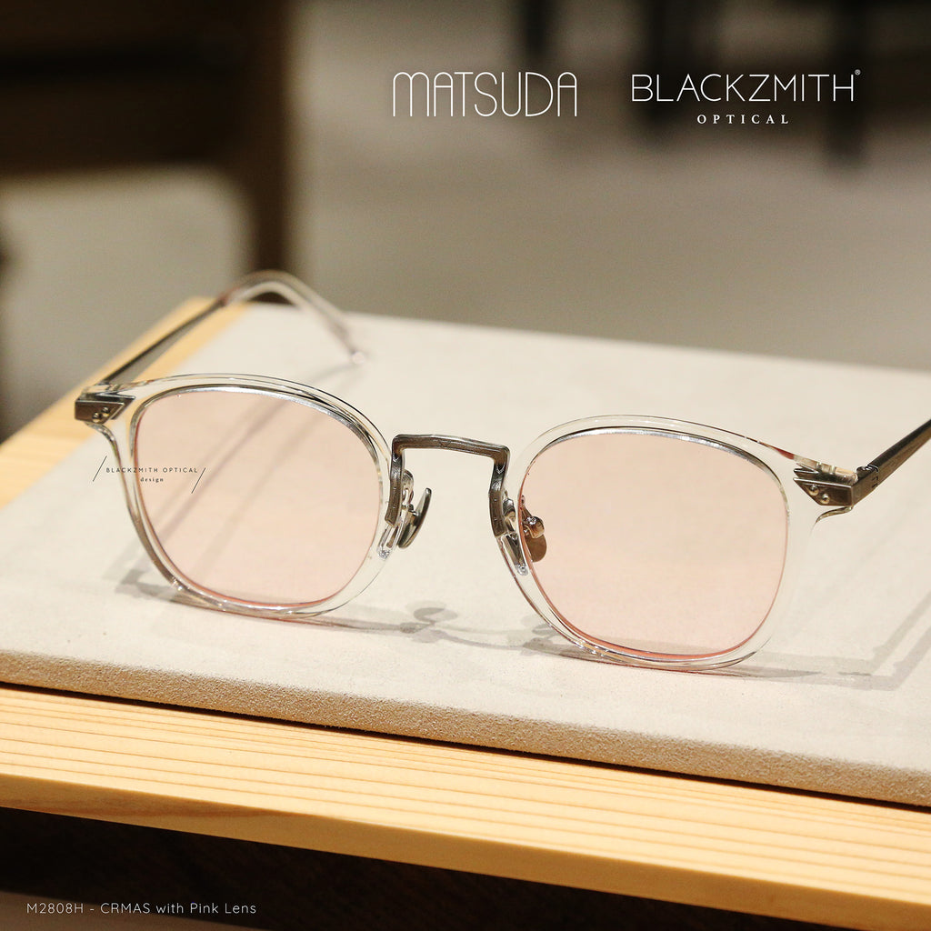 Matsuda - M2808H x BLACKZMITH獨家配色太陽眼鏡特別版-M2808H-CRMAS with Pink Lens(45)【New】