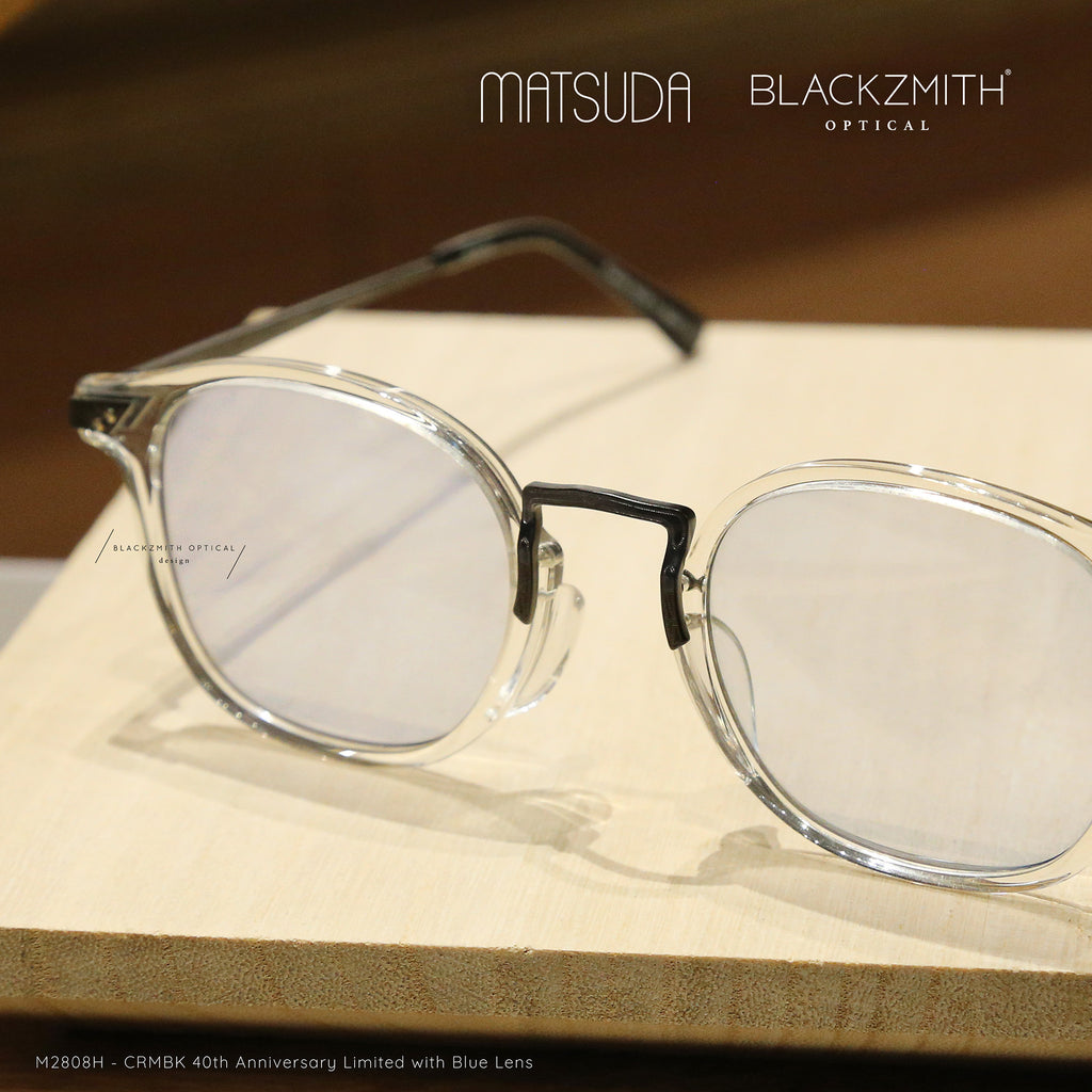 Matsuda - M2808H x BLACKZMITH獨家配色太陽眼鏡特別版-M2808H-CRMBK 40th Anniversary Limited with Blue Lens(47)【New】