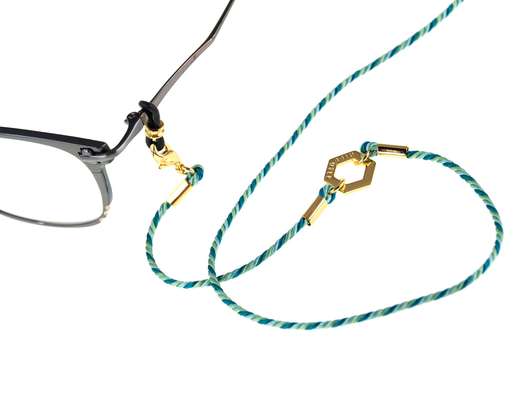 Diffuser Tokyo - TRI-COL Twisted Silk Brace 扭紋絲質眼鏡繩-Light Green & Turquoise【Blackzmith Exclusive Limited Edition】