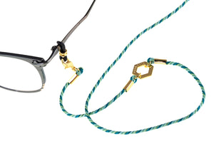 Diffuser Tokyo - TRI-COL Twisted Silk Brace 扭紋絲質眼鏡繩-Light Green & Turquoise【Blackzmith Exclusive Limited Edition】