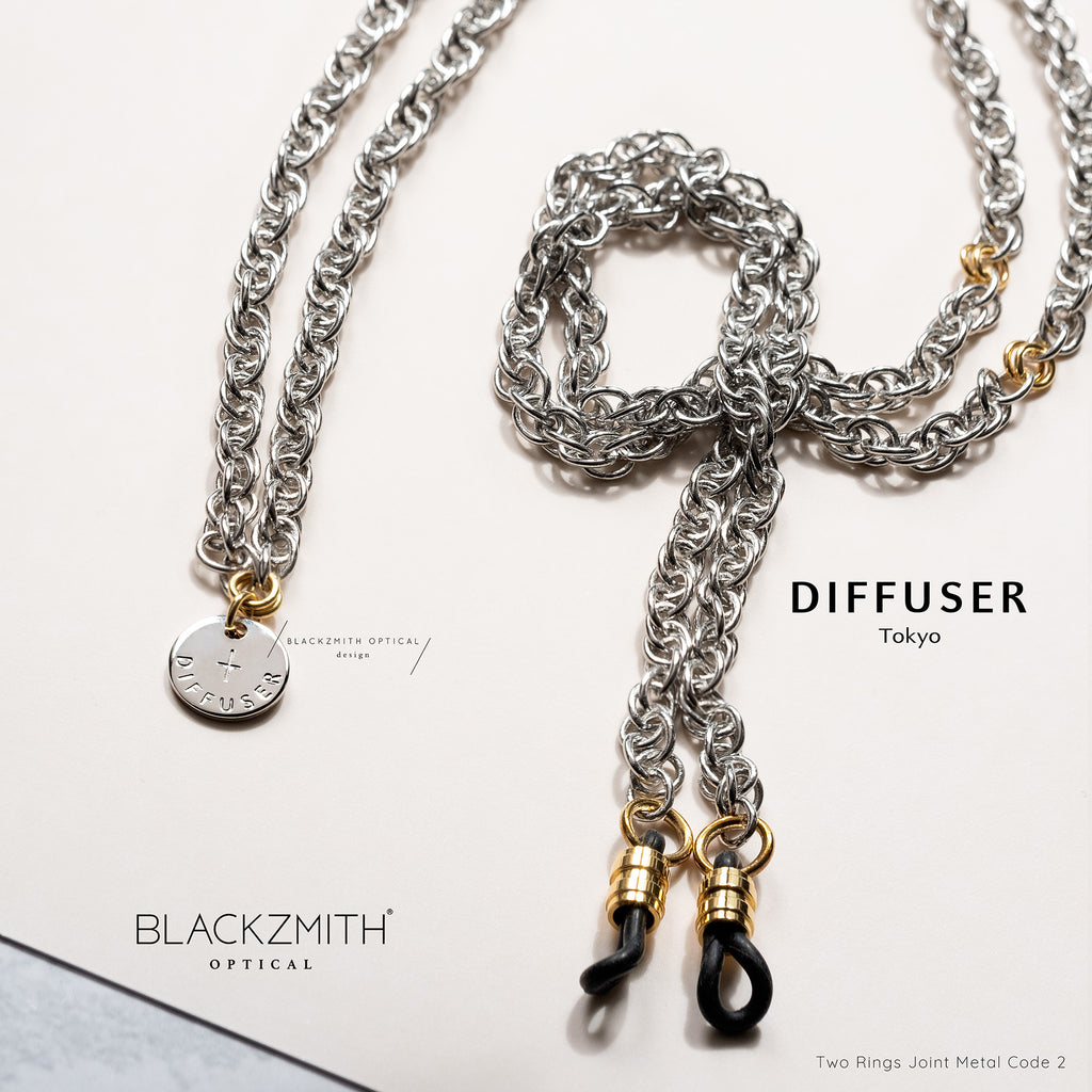 Diffuser Tokyo - Two Rings Joint Metal Code 2 黃銅眼鏡鏈 - Silver【New】