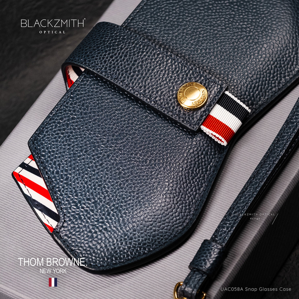 Thom Browne - Snap Glasses Case in Pebble Grain Leather-UAC058A-415