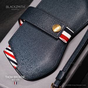 Thom Browne - Snap Glasses Case in Pebble Grain Leather-UAC058A-415